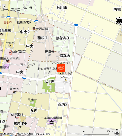 マックスバリュ寒河江中央店付近の地図